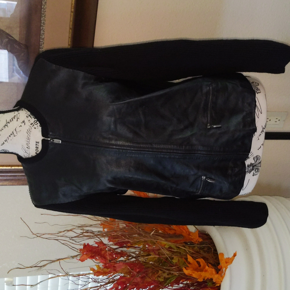 Coldwater Creek Leather &Wool Jacket